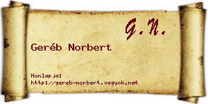 Geréb Norbert névjegykártya
